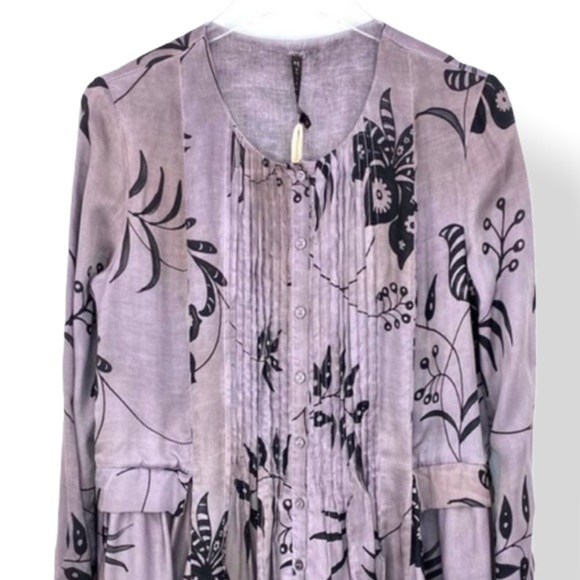 Manila Grace Silk Blend Button Front Mini Dress - Picture 5 of 12